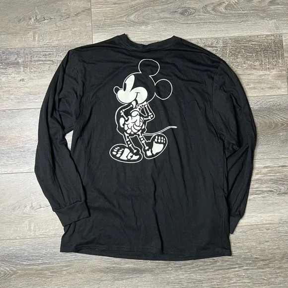 Disney Boys Black Mickey Mouse Halloween Long Sleeve T-Shirt Skeleton Sh… - Picture 4 of 8